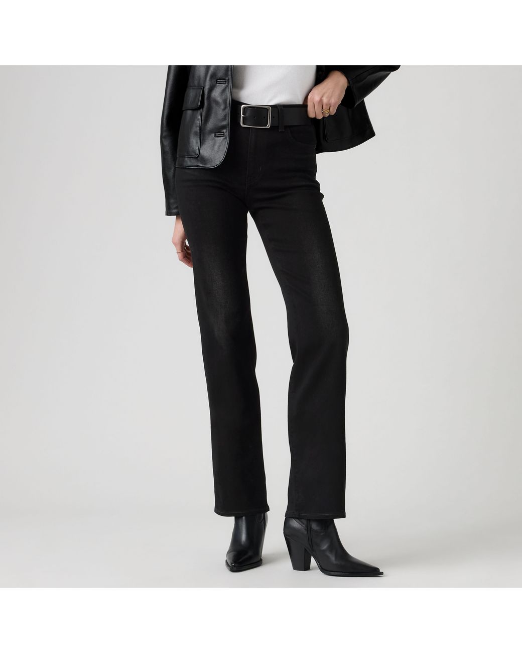 Levi's Black 723 High Rise Straight Jeans