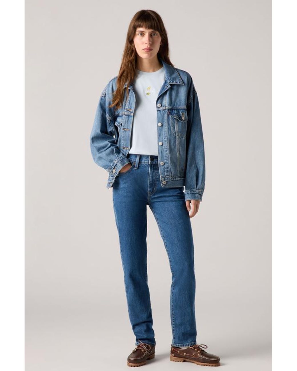 Levi's Blue 724 High Rise Straight Jeans