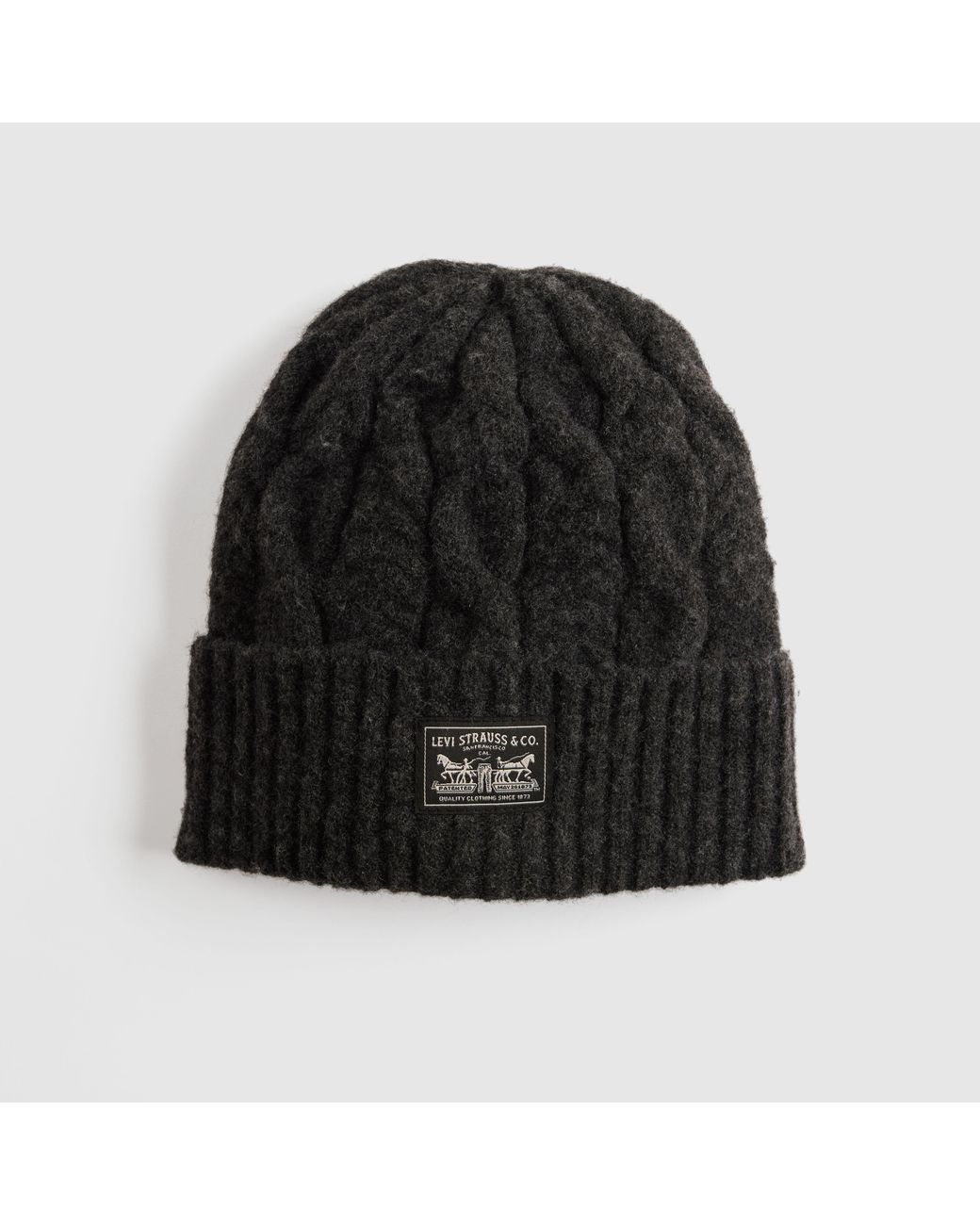Levi's Blue Holiday Cable Knit Backpatch Beanie