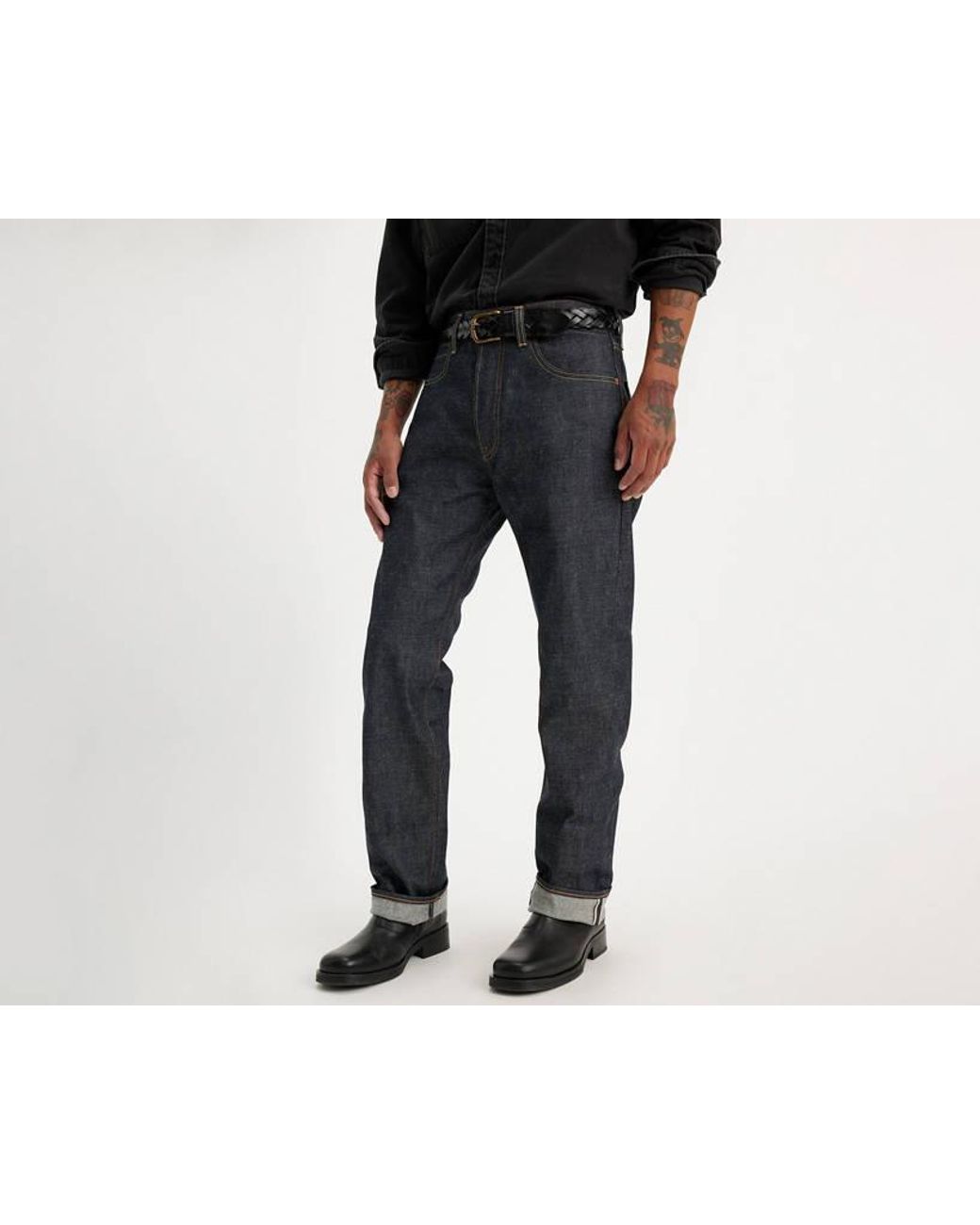 Levi s 501 Original Shrink To Fit Selvedge Jeans in Black for Men Lyst UK