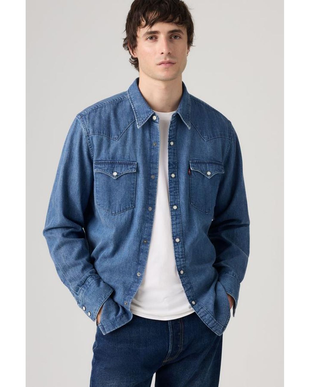 Levi's Blue Barstow Standard Fit Western Shirt for men