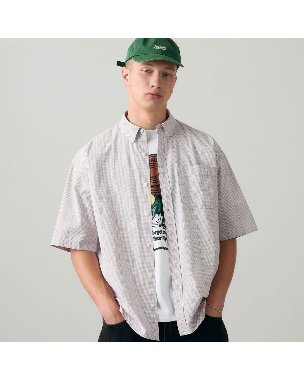 Levi's White Short Sleeve Roam Loose Lightweight Shirt for men