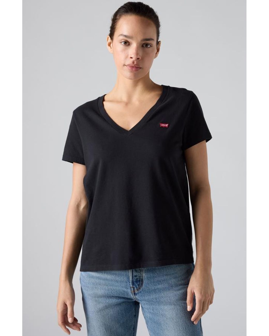 T Shirt Col V Levi's en coloris Black