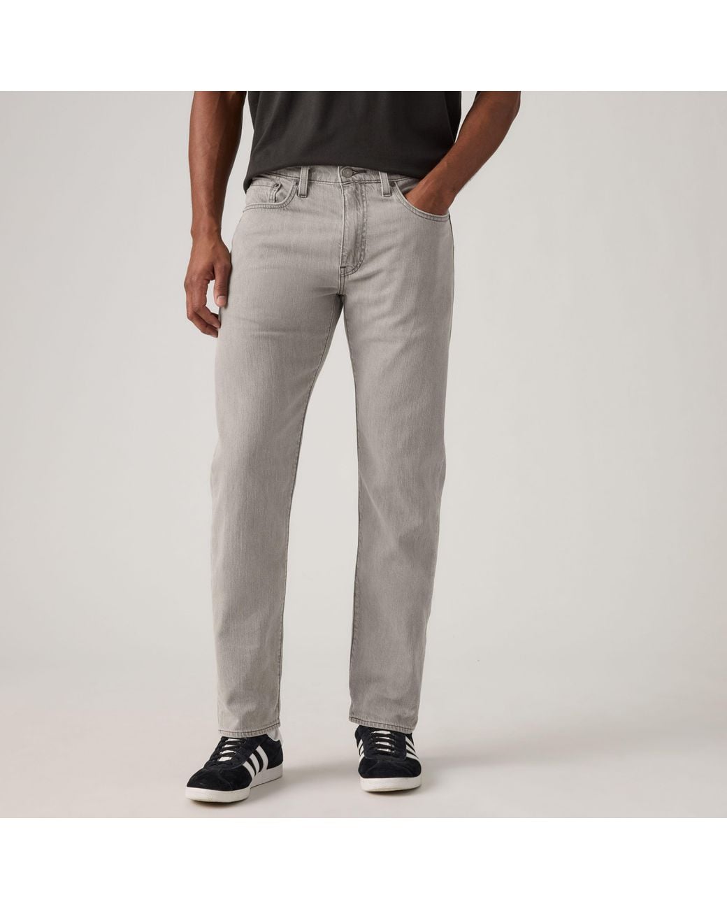 Levi's Gray 502 Taper Linen+ Denim Jeans for men
