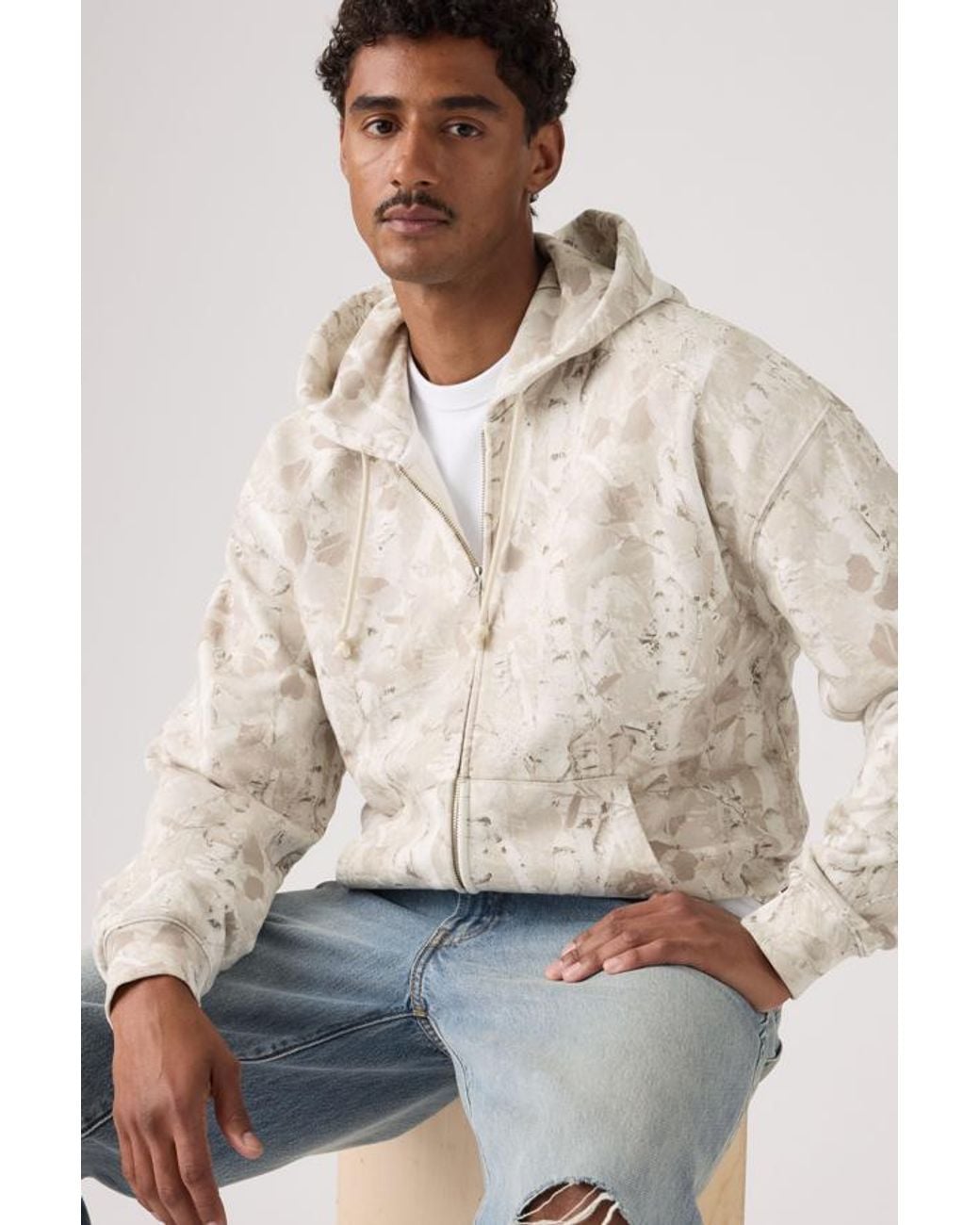 Levi's Natural Hayes Boxy Full Zip Sweatshirt for men
