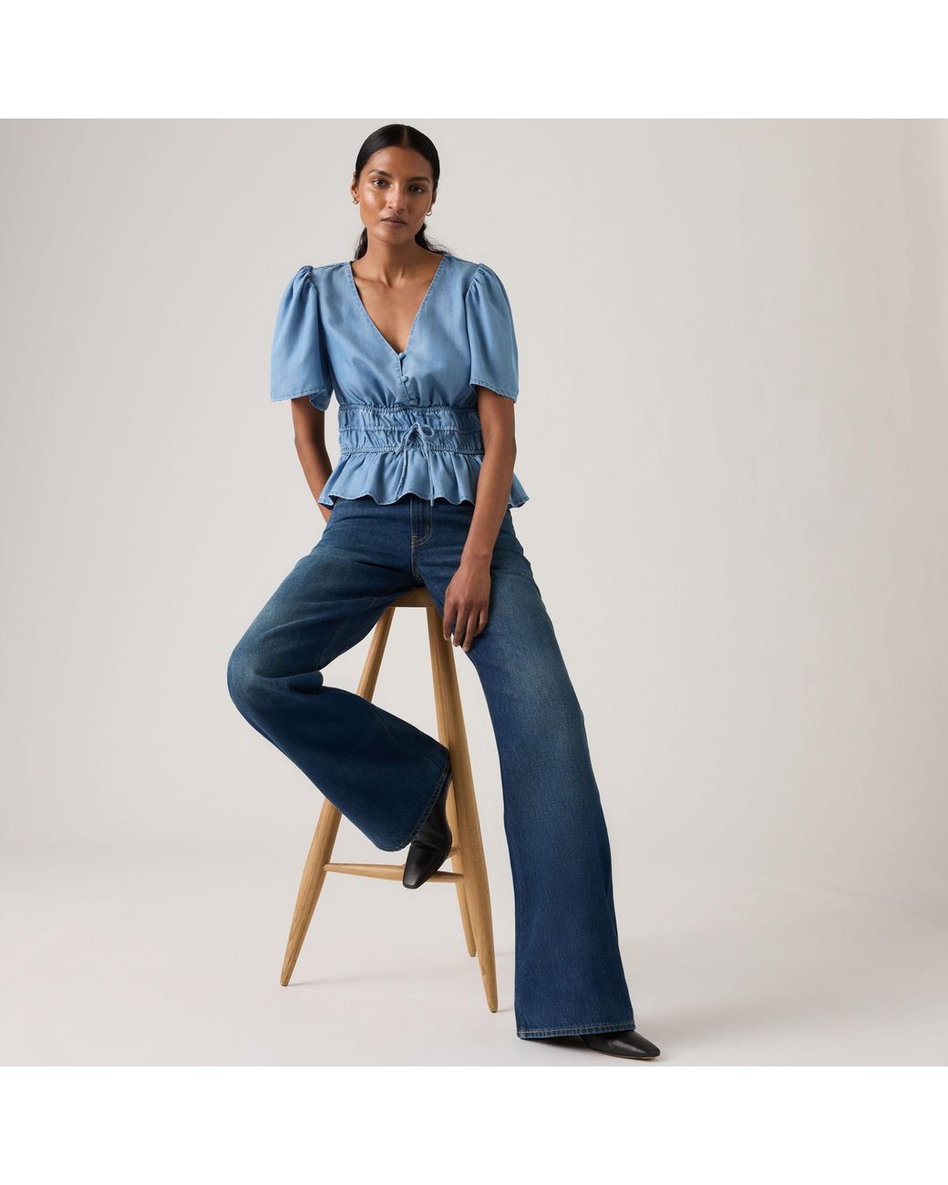 Levi's Middy Loose Boot Jeans in het Blue