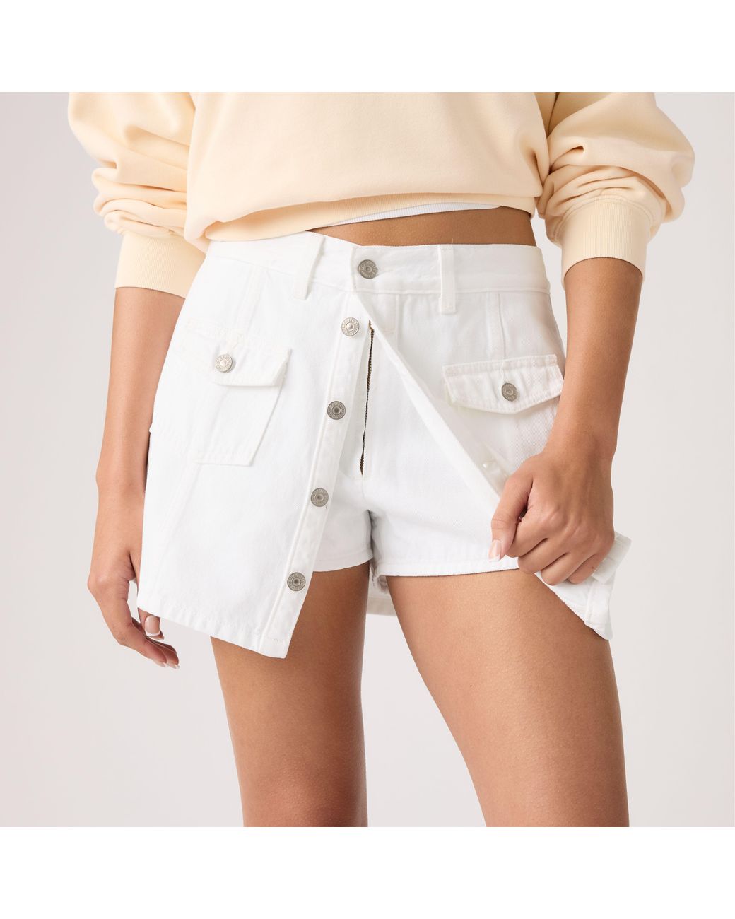 Jupe Short Boutonnée Devant Levi's en coloris Natural
