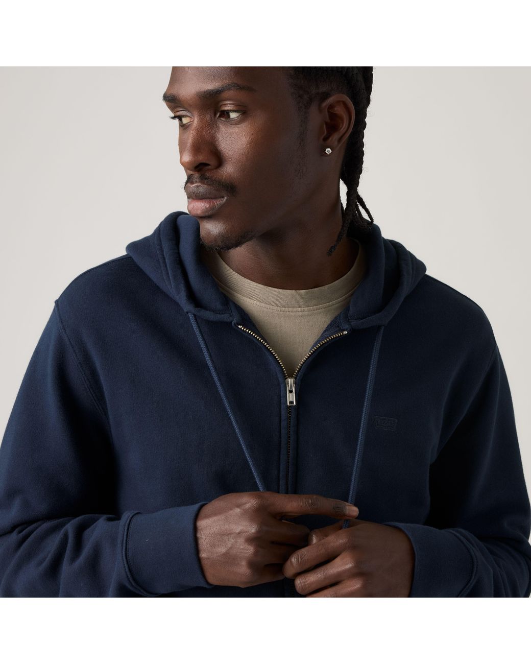 Levi's Blue New Original Zip Up Hoodie for men
