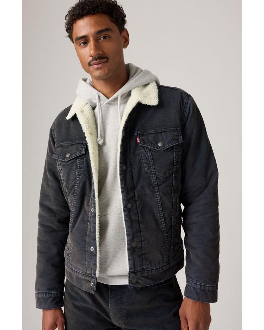 Levi's Black Type Iii Corduroy Sherpa Trucker Jacket for men
