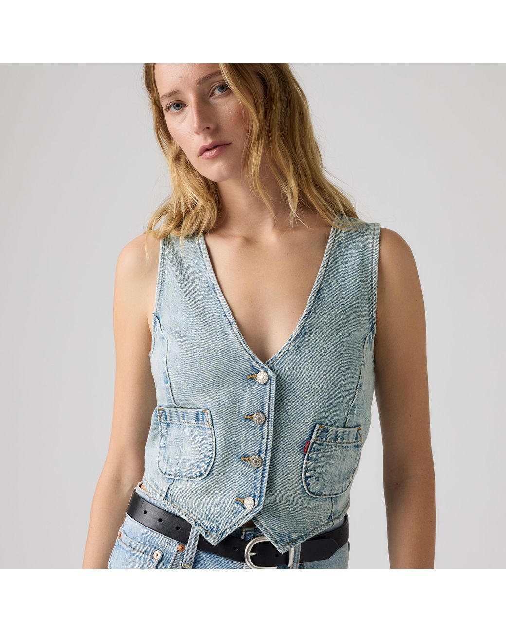 Levi's Blue Tailored Lightweight Denim Vest