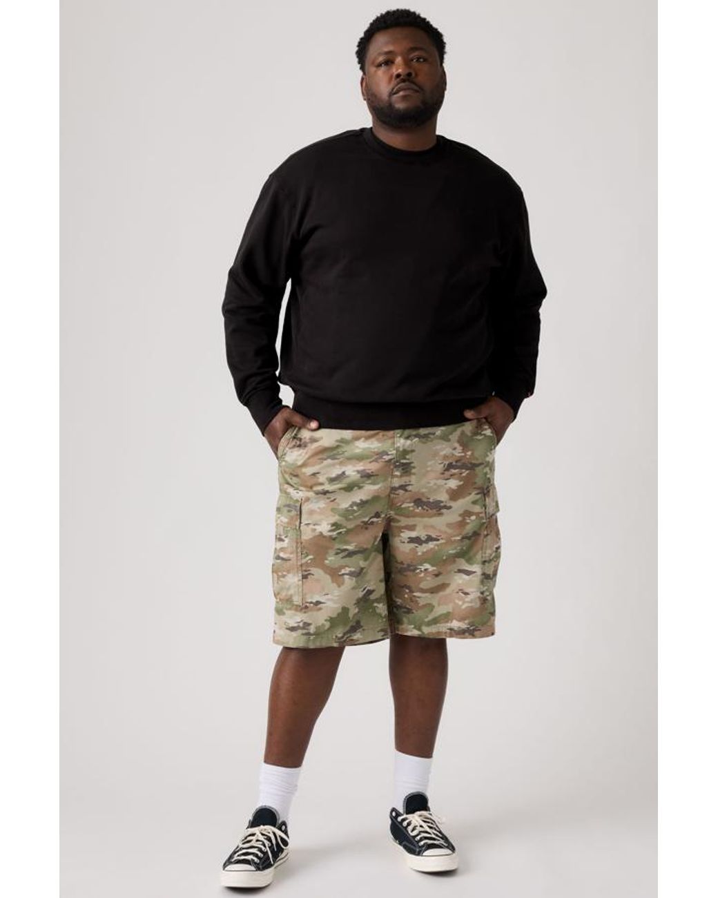 Levi's Black Carrier Cargo Shorts (Big & Tall) for men