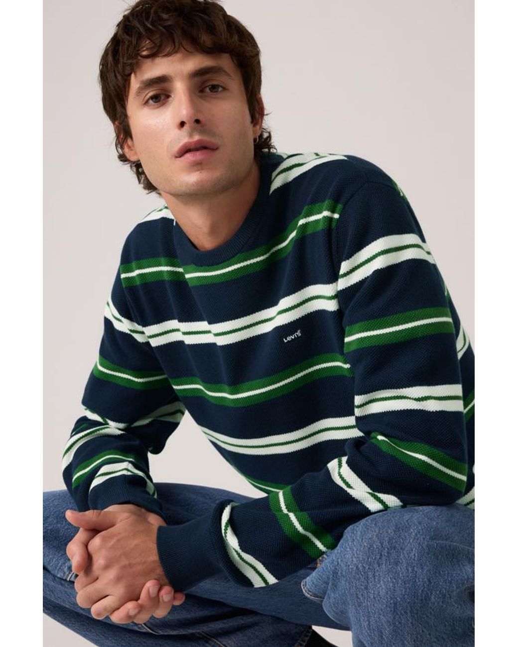 Levi's Green Lightweight Housemark Sweater for men