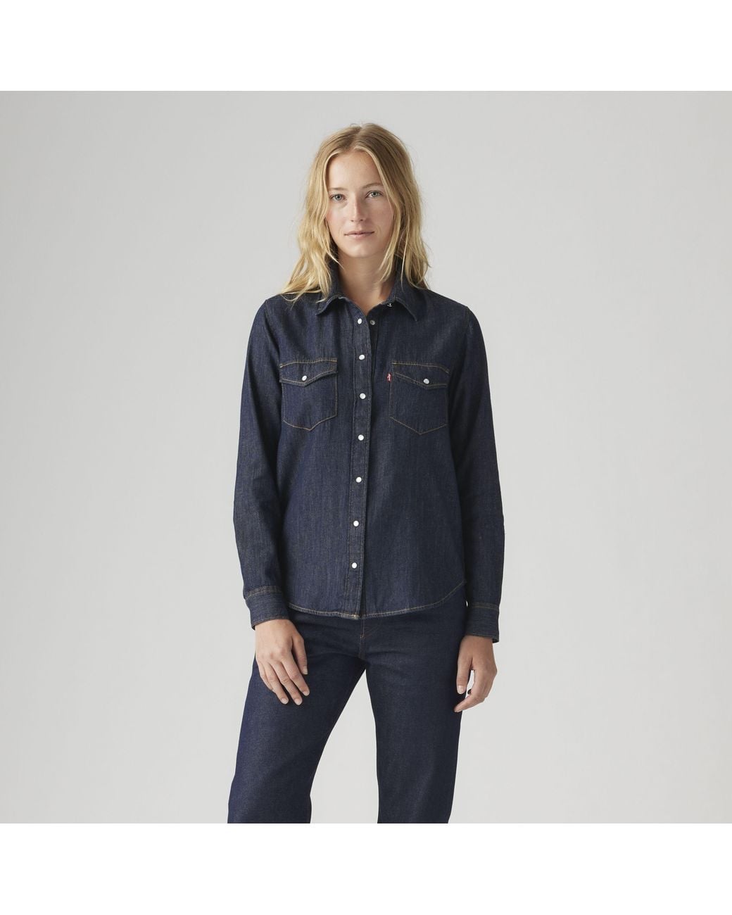Levi's Blue Iconic Western Linen+ Denim Shirt