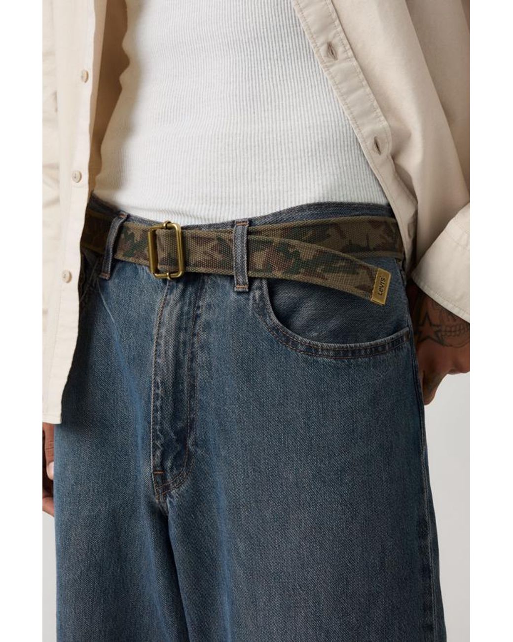 Ceinture Sangle Délavée Levi's pour homme en coloris Gray