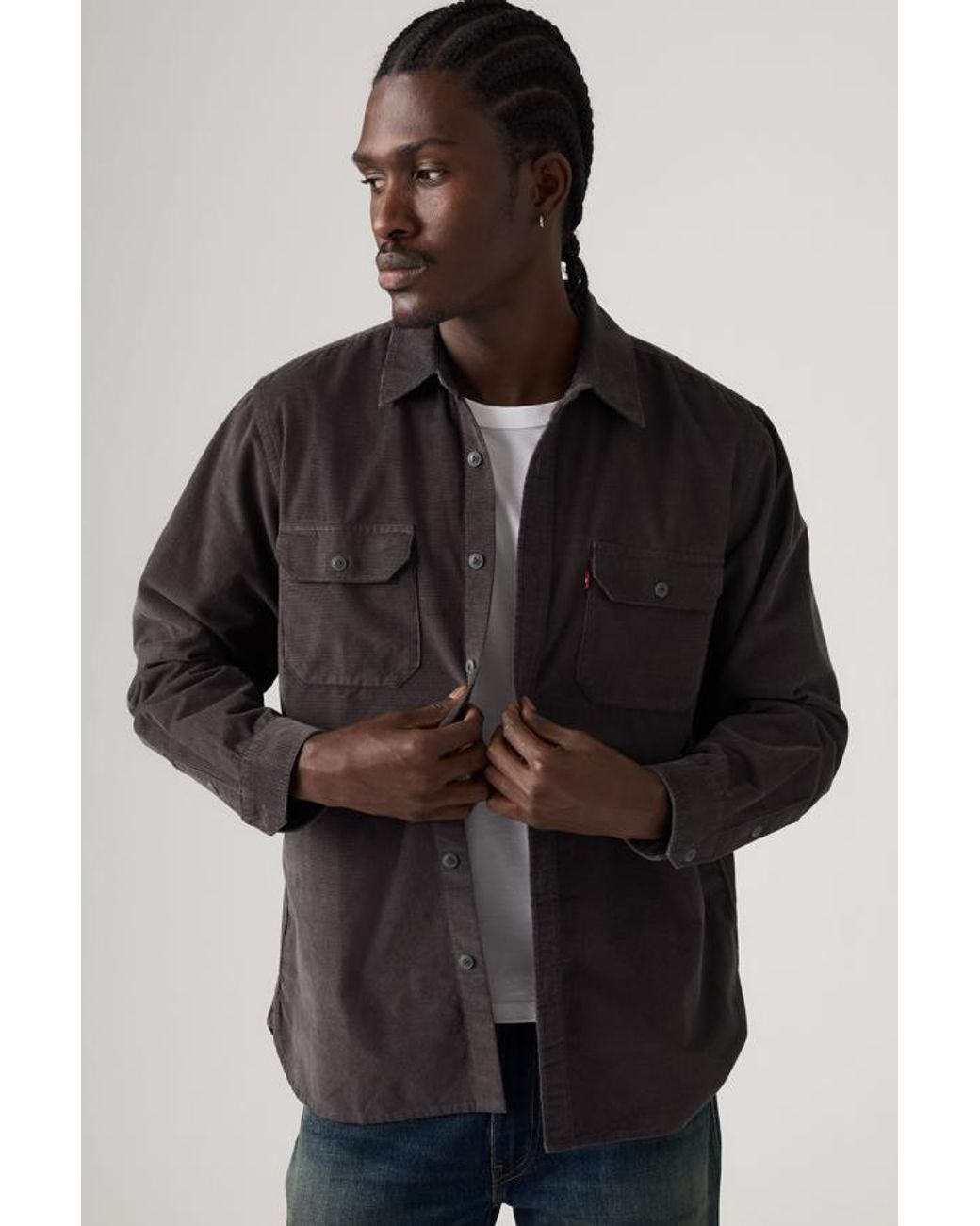 Levi's Black Jackson Corduroy Worker Overshirt for men