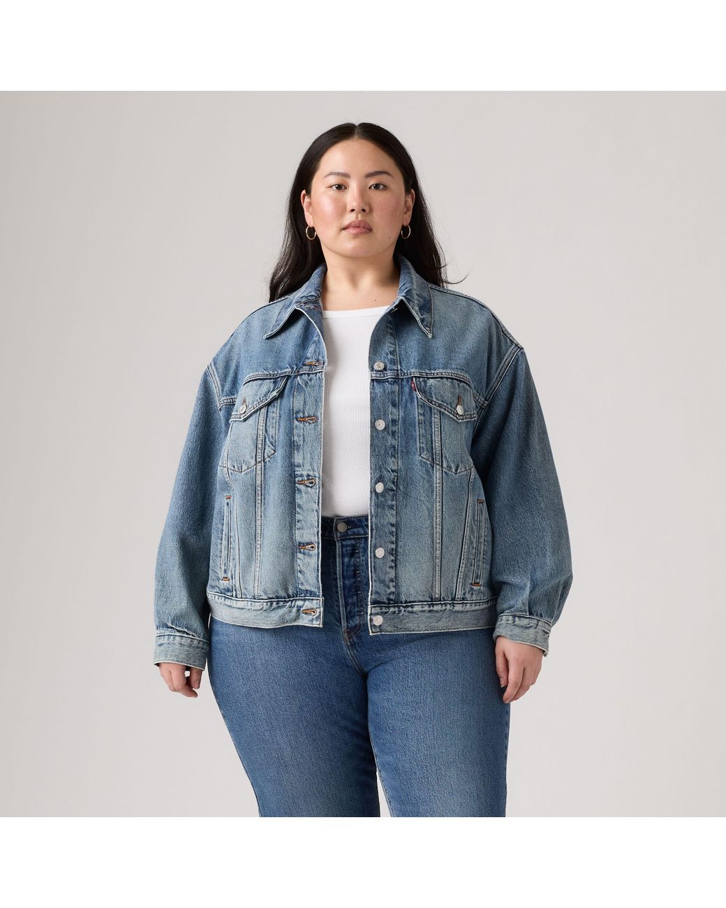 Levi's 90's Truckerjack (Plusmaat) in het Blue