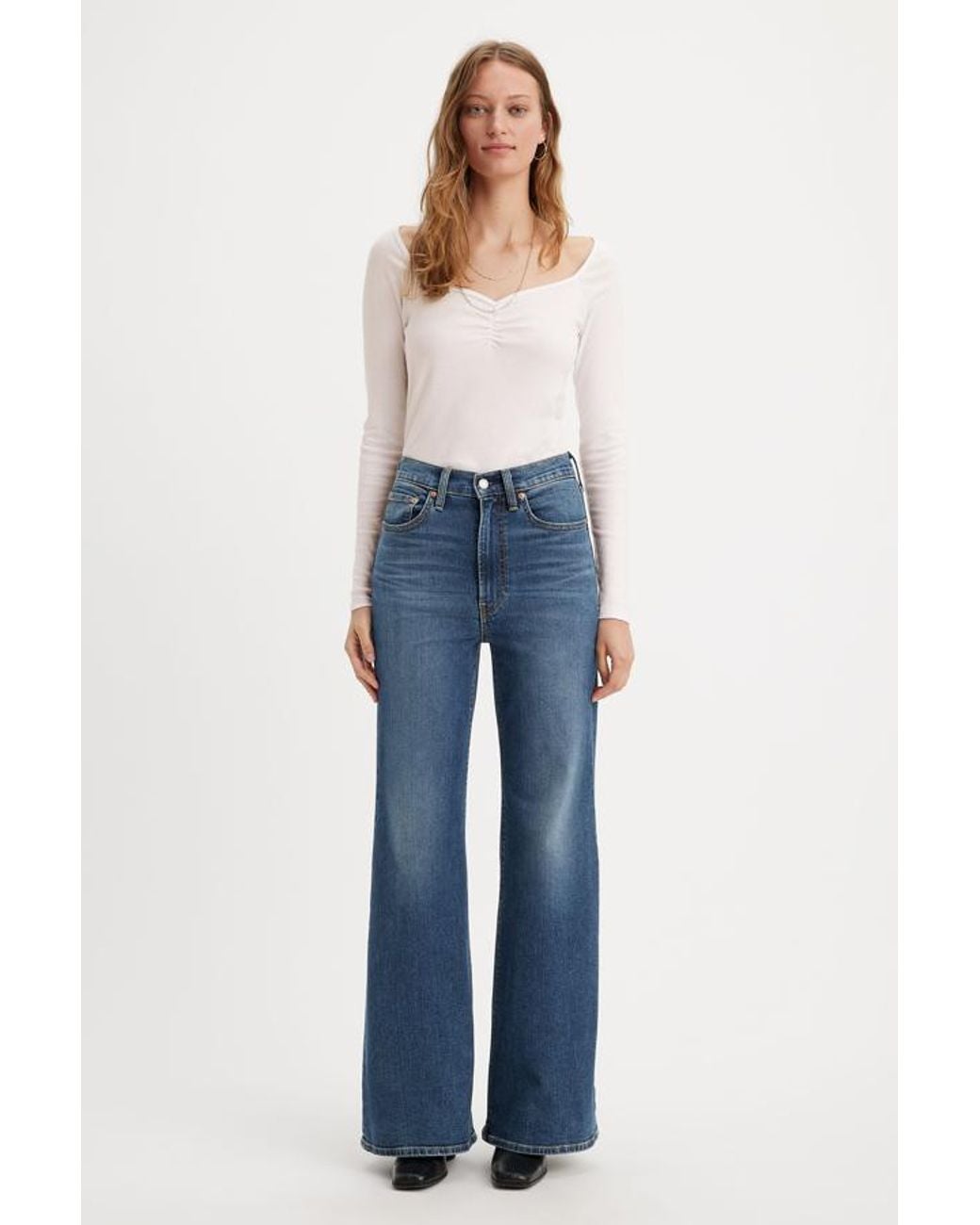 Levi's Blue Ribcage Bell Jeans
