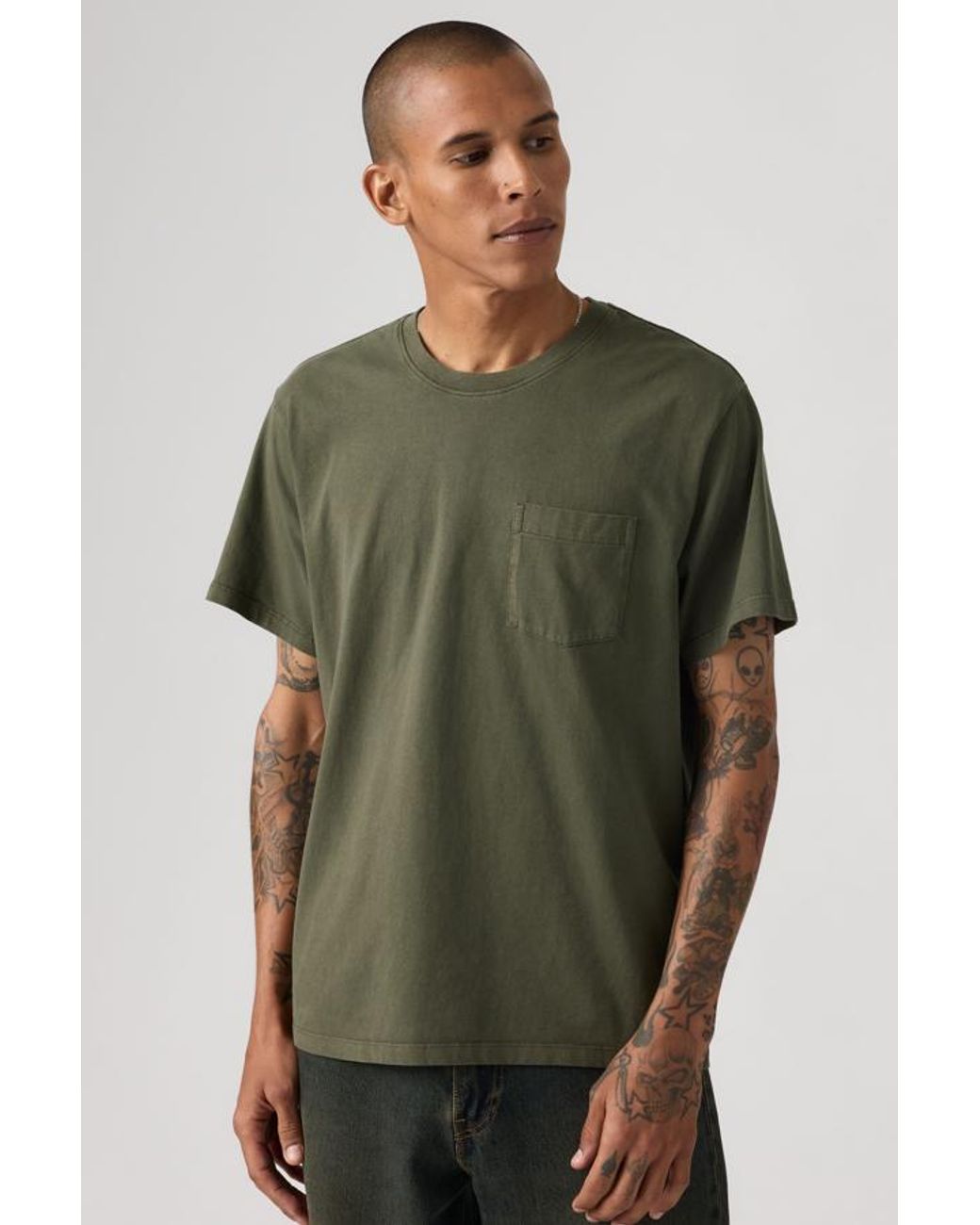 Levi's Green Essential Pocket Tee for men