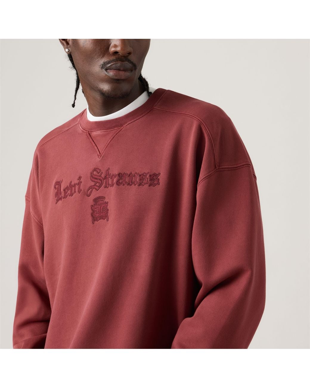 Levi's Red Boxy Graphic Crewneck Sweatshirt for men