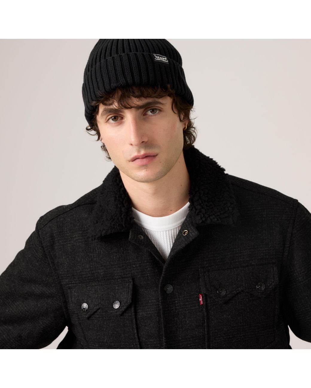 Levi's Black Western Wool Plaid Trucker Jacket for men