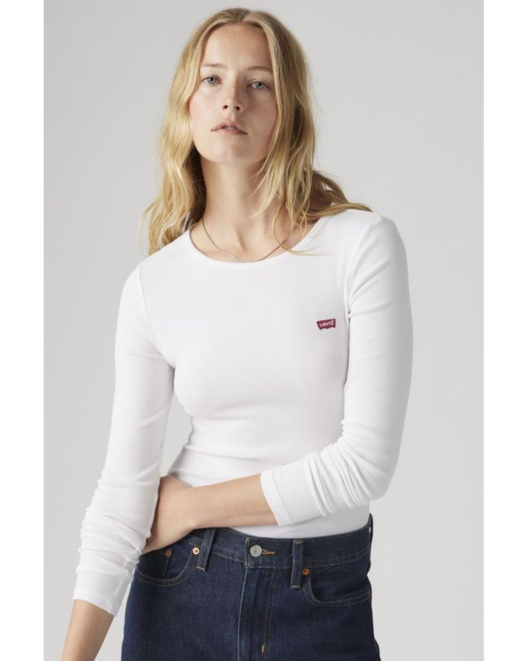Levi's White Hayes Ls Tee