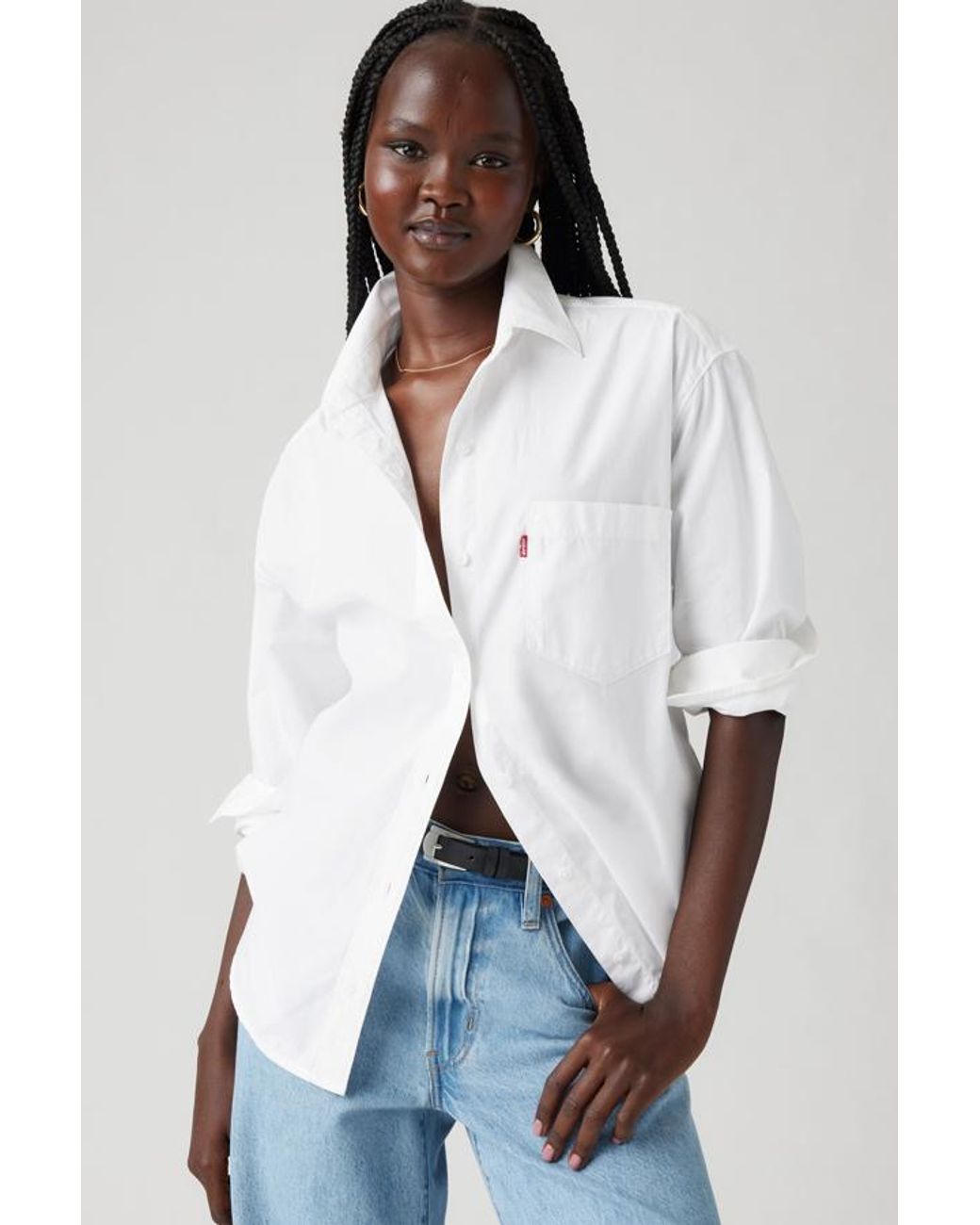 Levi's White Harlie Boyfriend Shirt