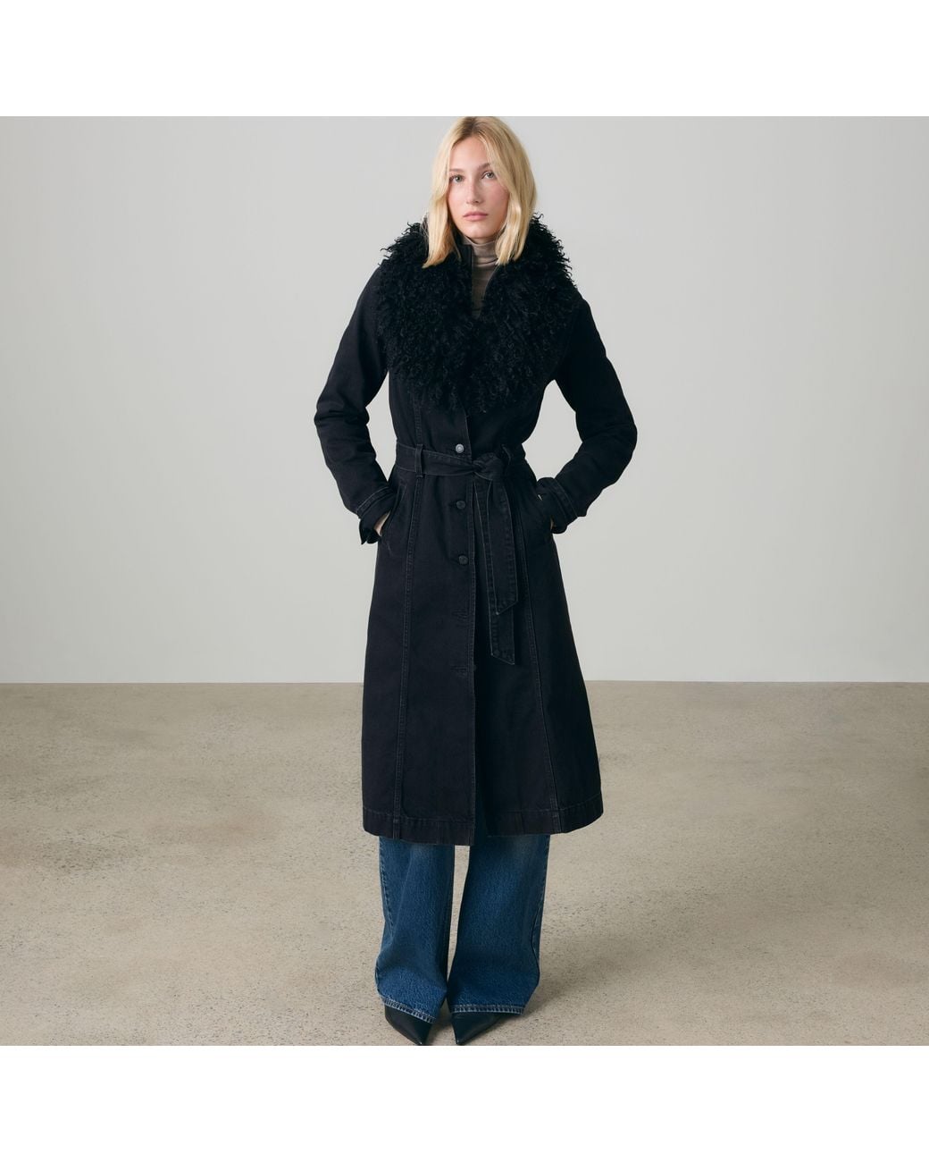 Levi's Blue Sherpa Collar Duster