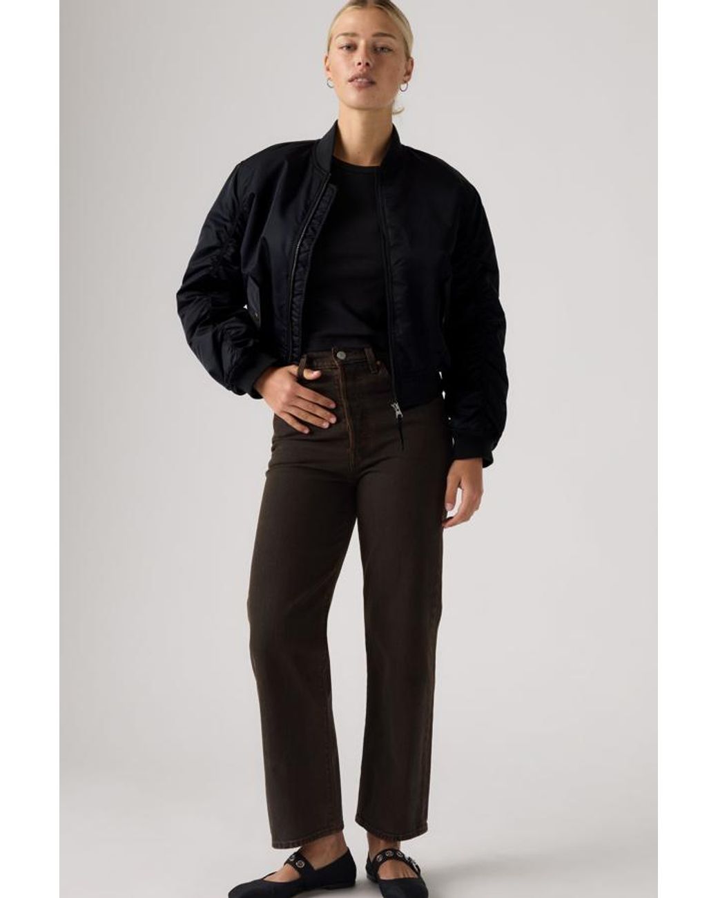 Levi's Black Ribcage Straight Ankle Jeans