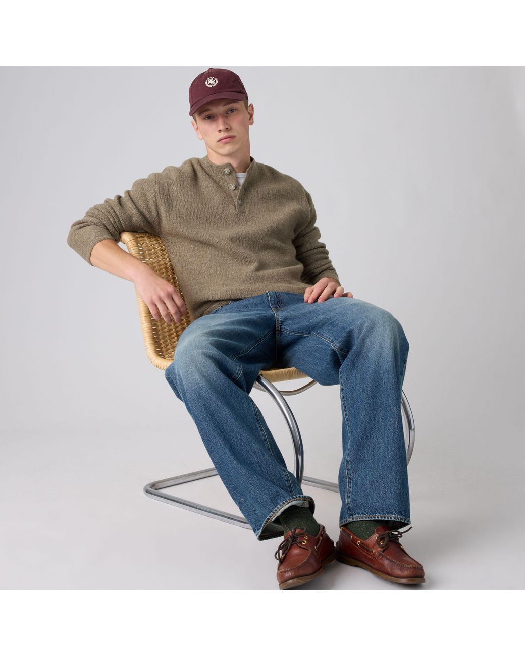 Levi's Gray Woodacre Henley Sweater for men