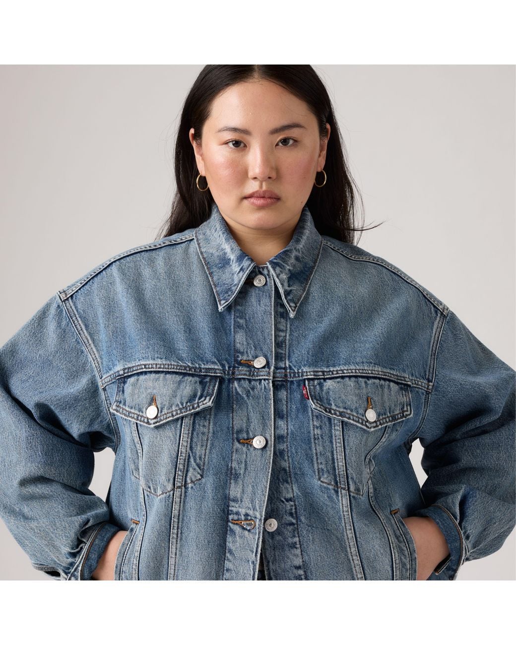 Levi's 90's Truckerjack (Plusmaat) in het Blue