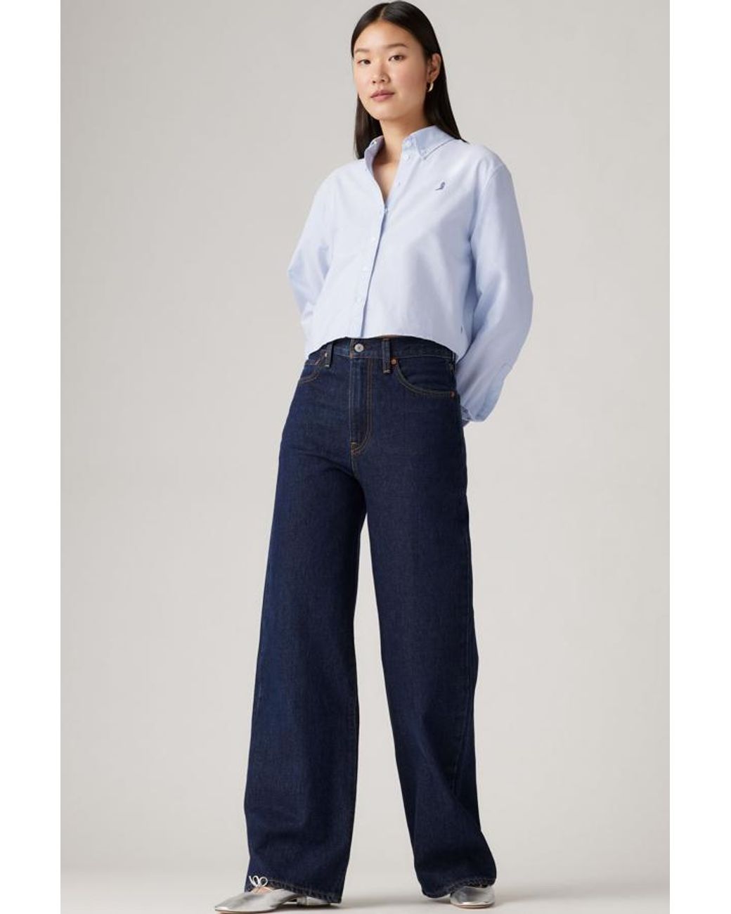 Levi's Blue Ribcage Wide Leg Jeans