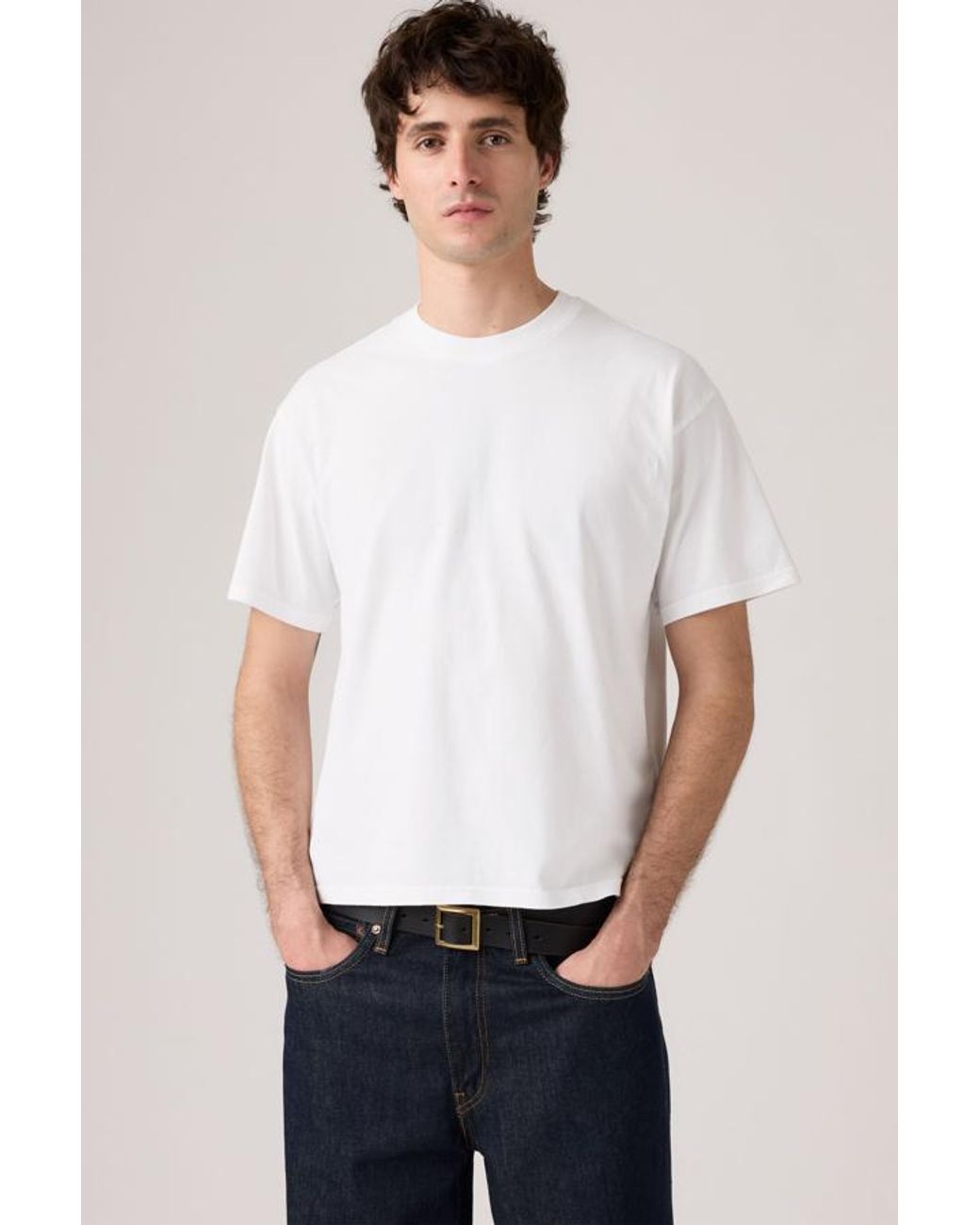 Levi's White Boxy Short-Sleeve Tee 0049F-0001 for men