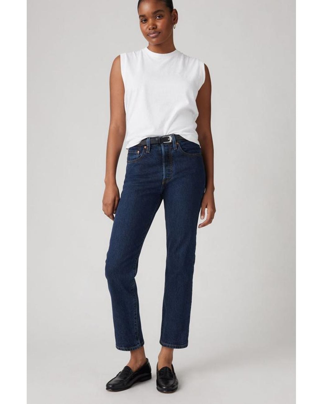 Levi's Blue 501 Crop Jeans