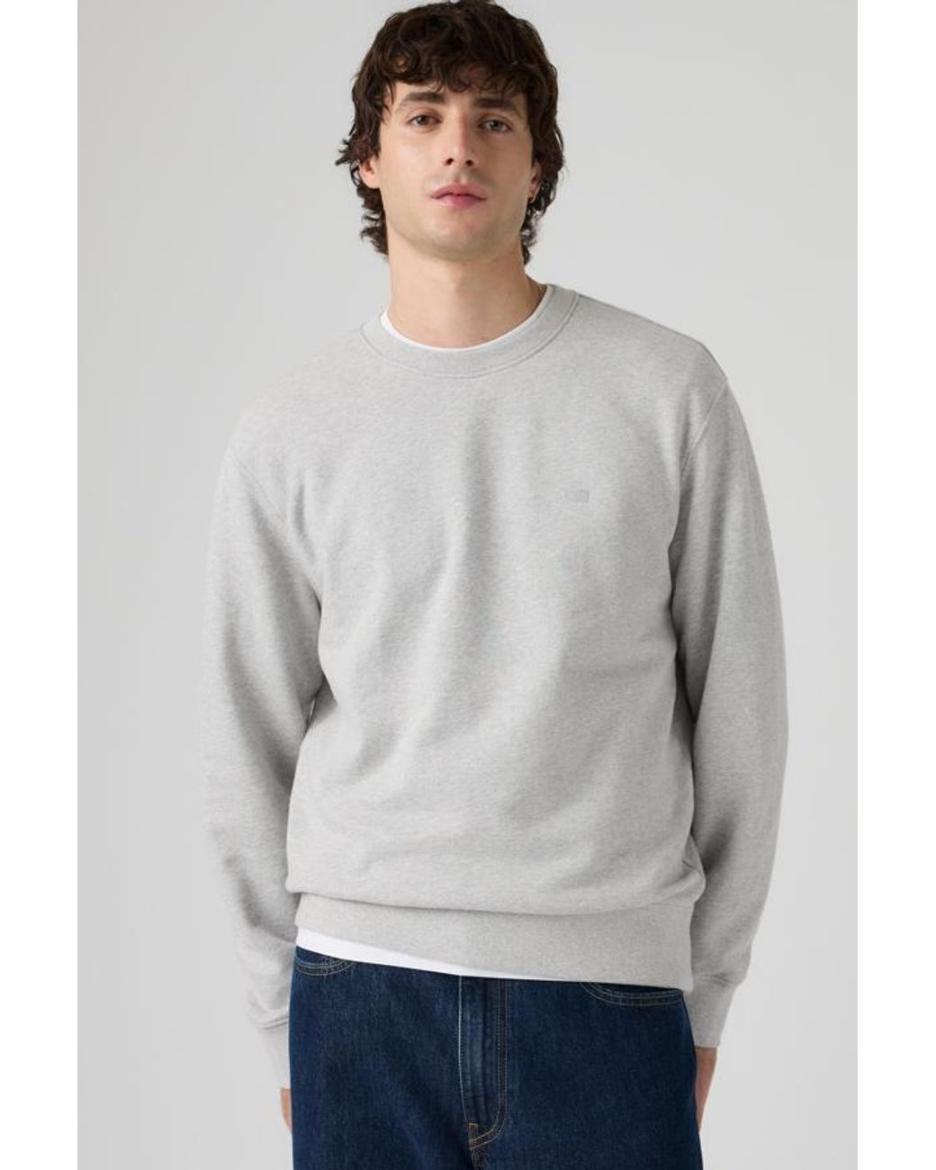 Levi's Gray Original Housemark Crewneck Sweatshirt for men