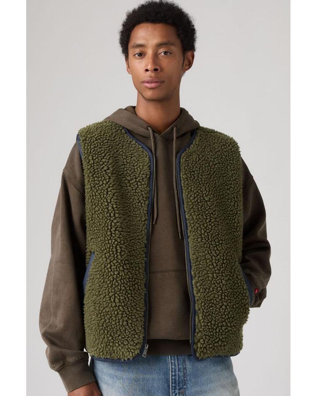 Levi's Green Seacliff Sherpa Vest for men