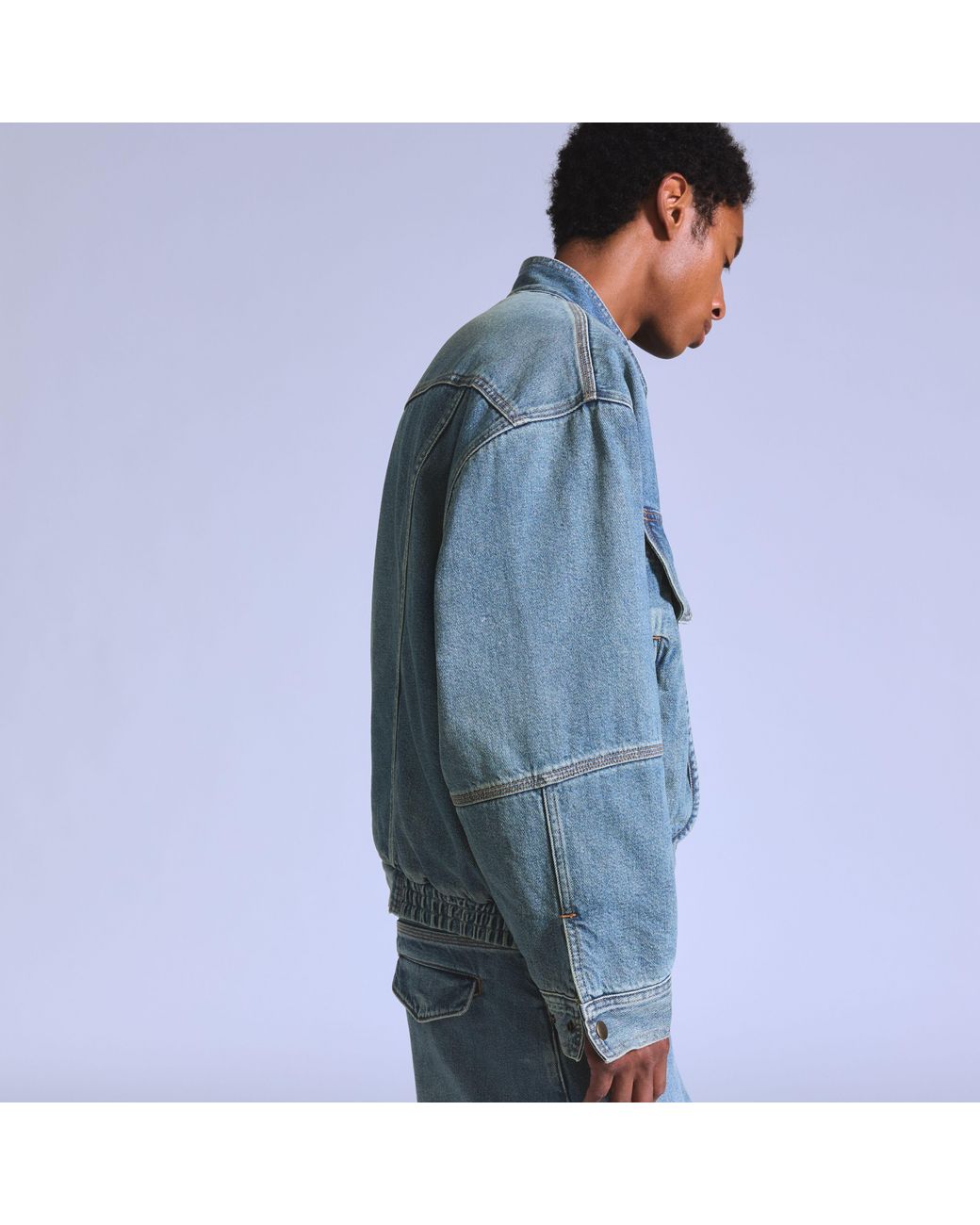 Levi's Blue Denim Bomber Jacket for men
