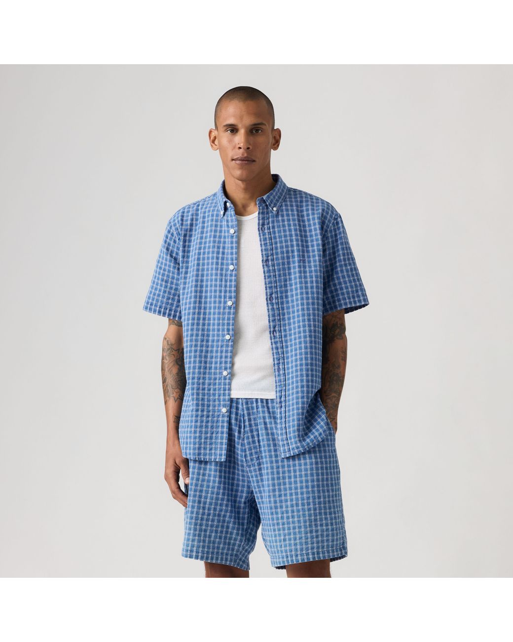 Camisa Short Sleeve Authentic Button Down Levi's de hombre de color Blue