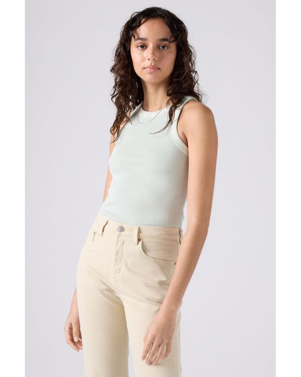 Levi's White Essential Racer Tank Top