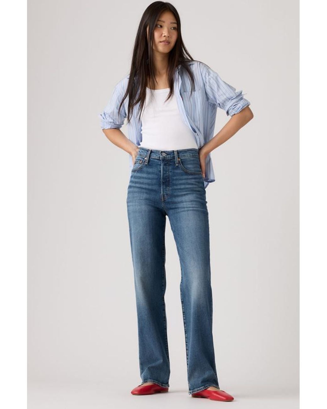 Levi's Blue Ribcage Full Length Jeans