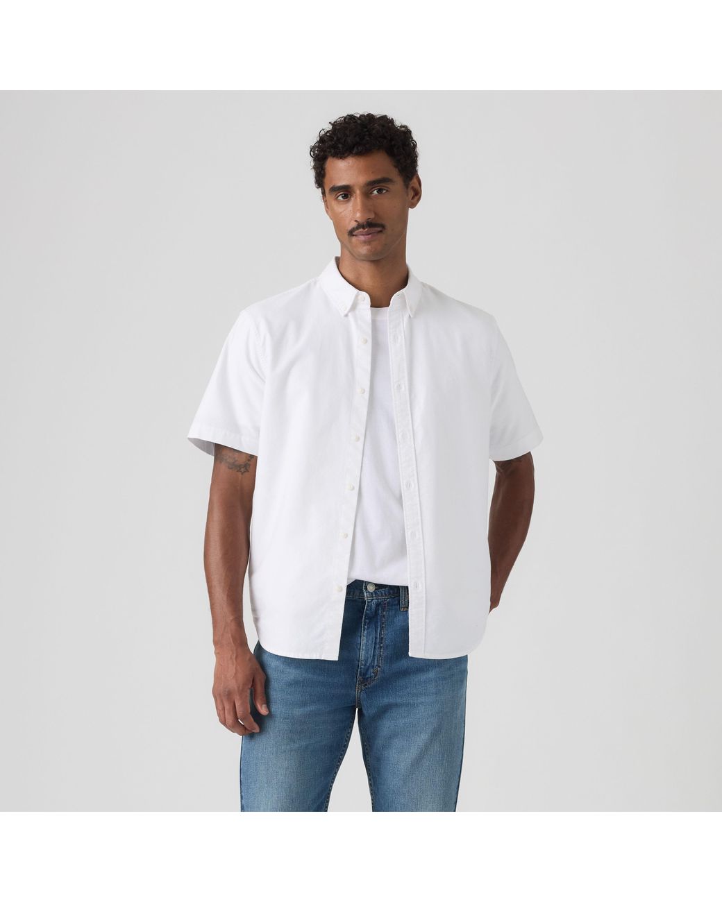 Levi's White Short Sleeve Authentic Button Down Shirt for men