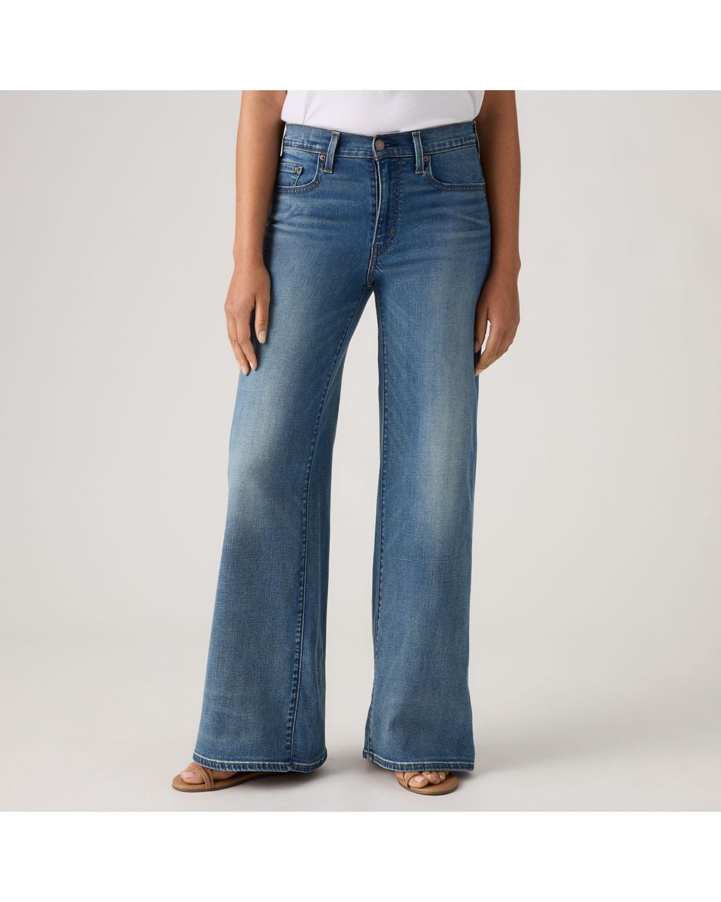 Levi's Blue 728 High Rise Wide Leg Jeans