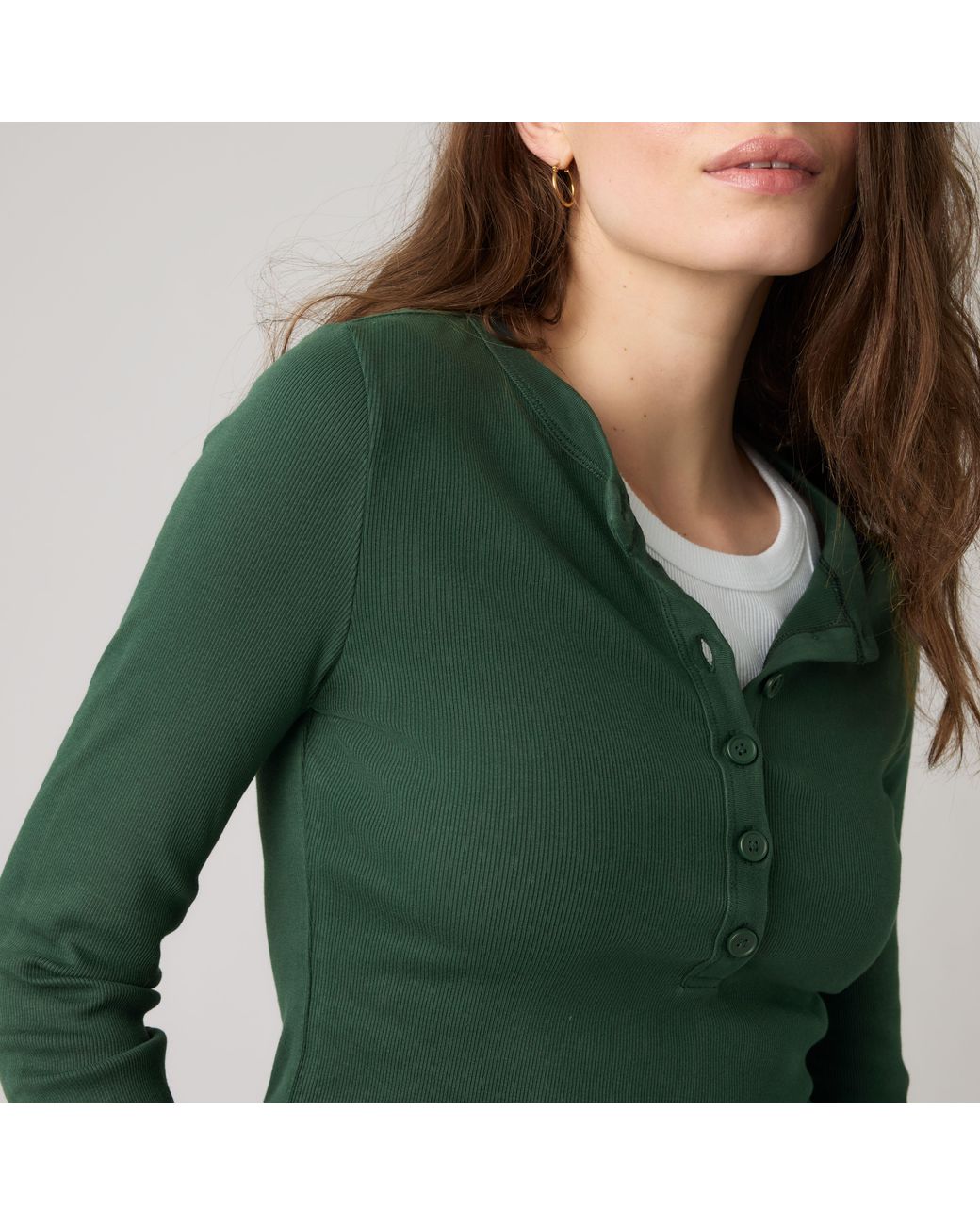 Levi's Green Essential Long Sleeve Henley