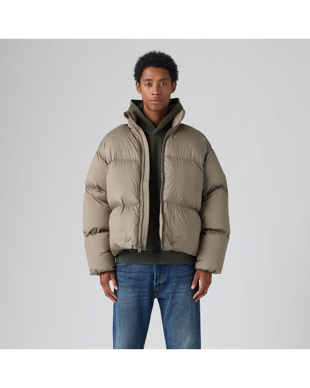 Levi's Aurue Short Puffer in het Brown voor heren