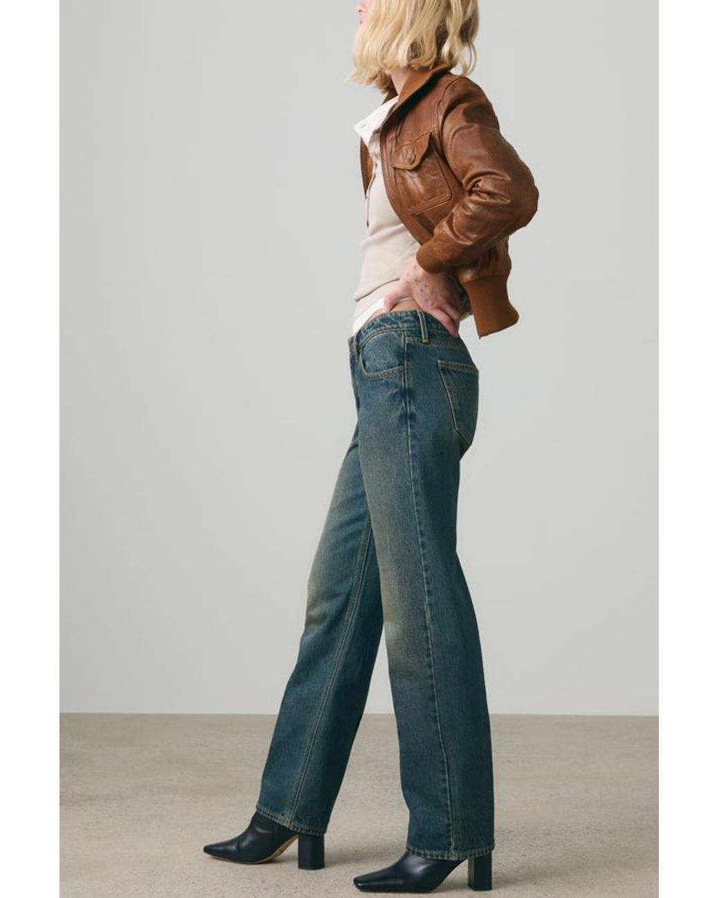 Jean Low Straight Levi's en coloris Blue