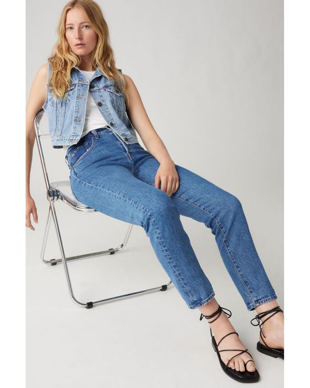 Levi's Blue 501 Crop Jeans