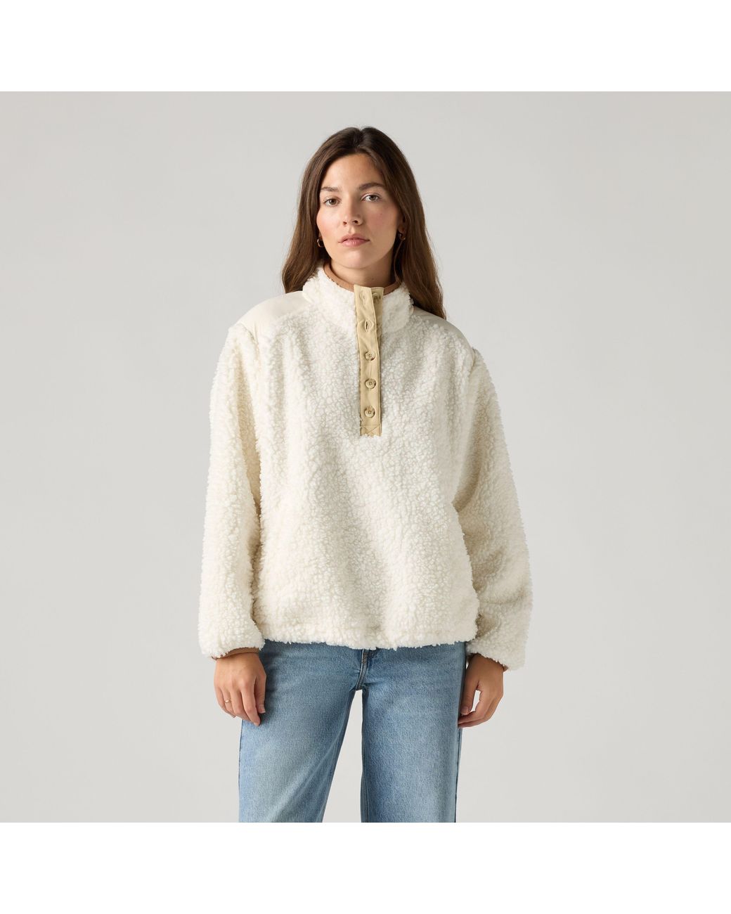 Levi's Iris Sherpa Fleecetrui in het Natural