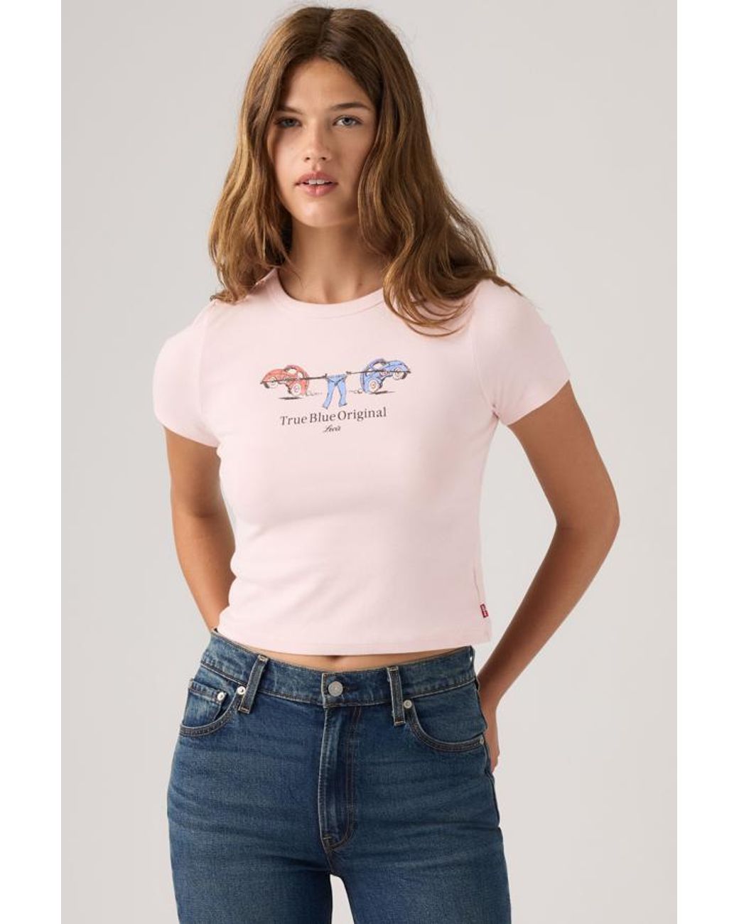 Levi's Blue Graphic Hayes Cropped Tee