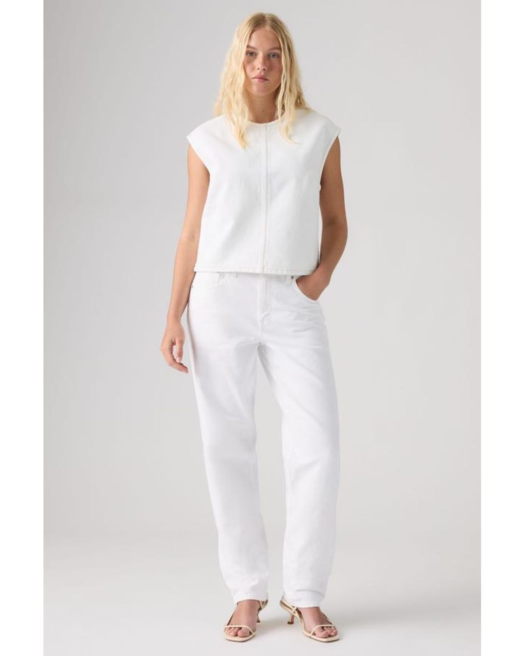 Levi's White Loose Taper Jeans