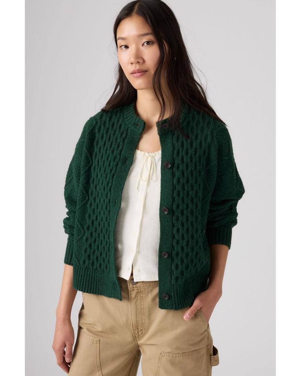 Levi's Green Charlotte Crewneck Cardigan
