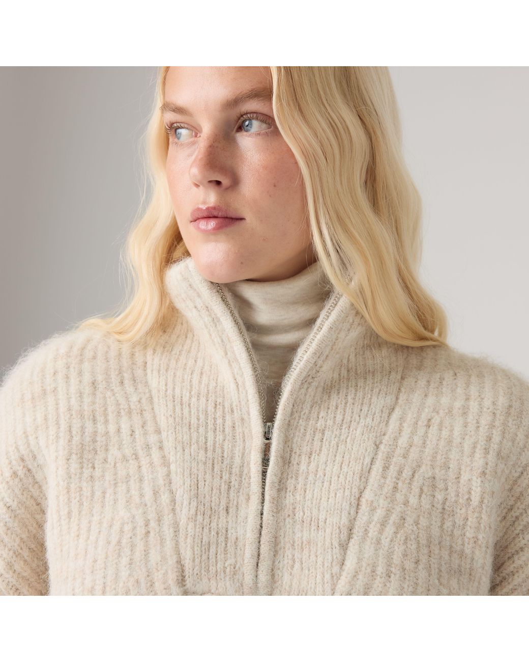 Levi's Natural Ava Quarter Zip Sweater